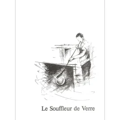 POULET Raymond - Lithographie originale "Le Souffleur de Verre" 37x27cm - 1984