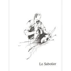 POULET Raymond - Lithographie originale "Le Sabotier" 37x27cm - 1984