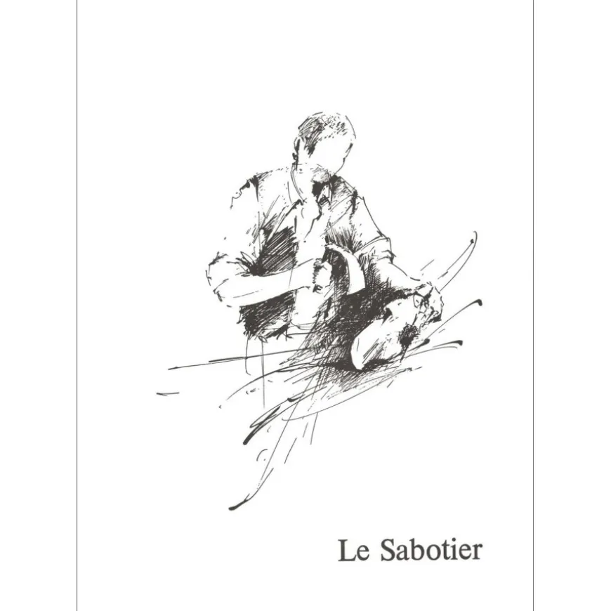 POULET Raymond - Lithographie originale "Le Sabotier" 37x27cm - 1984