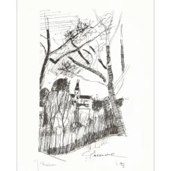 PRESSMANE Joseph - Lithographie "Le village" 32x25cm