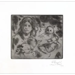 PROUVÉ Victor - Gravure originale "Marianne ou le Chaperon rouge" 28x37cm - 1911