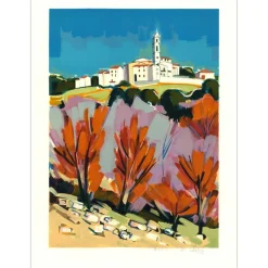 QUILICI Jean-Claude - Lithographie originale "Paysage de Provence" 76x56cm