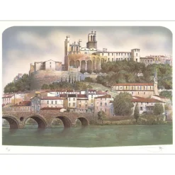 RAFFLEWSKI Rolf - Lithographie originale "Chateau de la Loire 03" 54x75cm