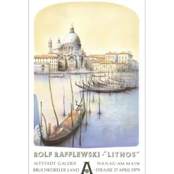 RAFFLEWSKI Rolf - Lithographie "Exposition Aldstadt Galerie, Hanau Am Main" 87x56cm - 1979