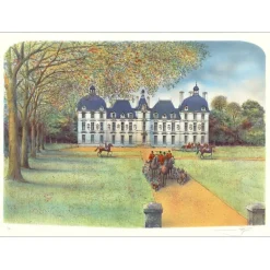 RAFFLEWSKI Rolf - Lithographie originale "Château de Cheverny" 54x75cm - Ex 1/250