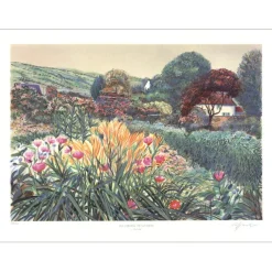 RAFFLEWSKI Rolf - Lithographie originale "Jardins de Giverny, L'atelier" 56x76cm