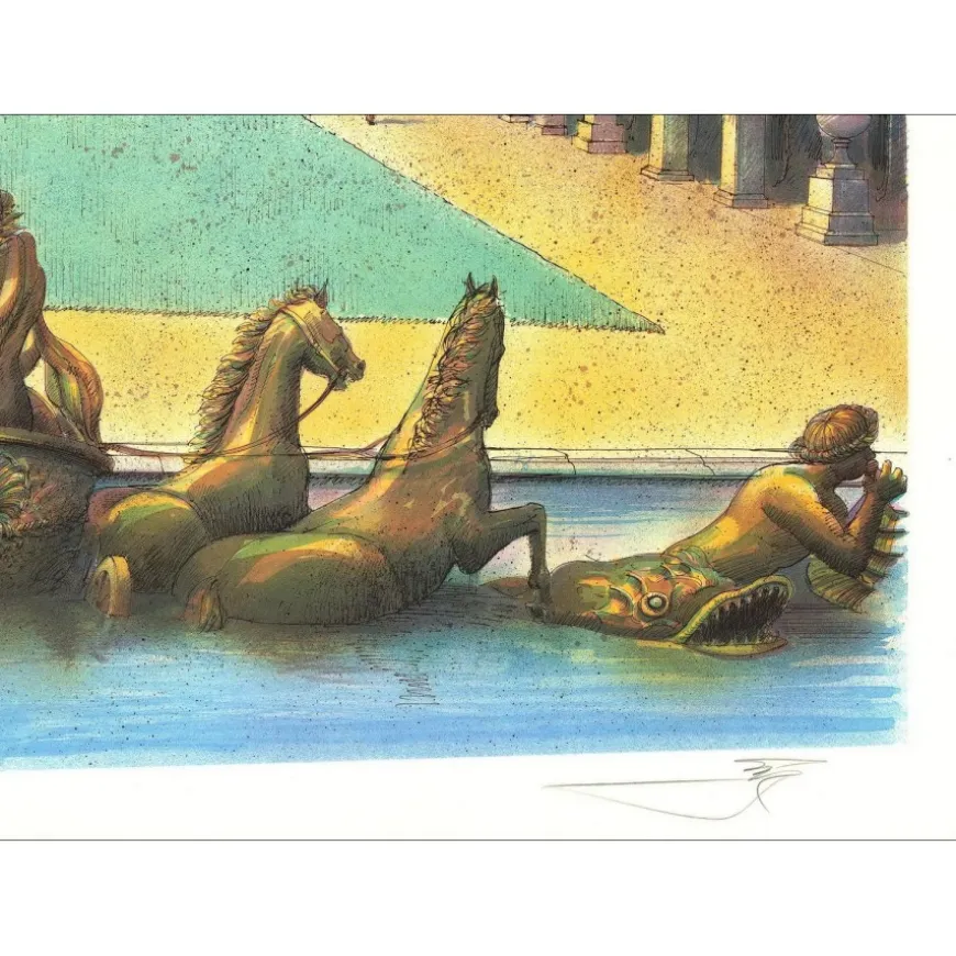 RAFFLEWSKI Rolf - Lithographie originale "Château de Versailles, le bassin d’Apollon" 54x75cm