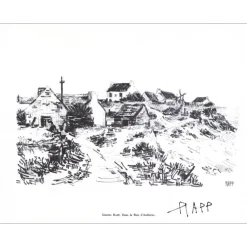 RAPP Ginette - Lithographie signée au crayon "Dans la baie d'audierne" 27x21cm - 1961