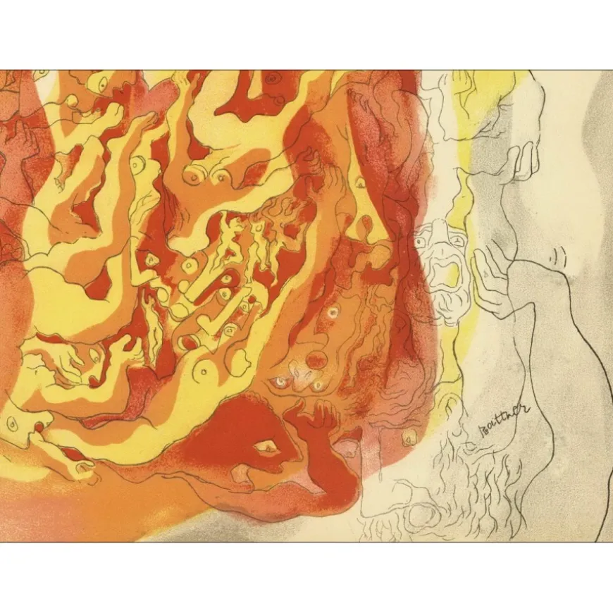 RATTNER Abraham - Lithographie originale "Composition, le feu" 35x26cm - 1937