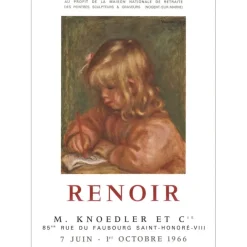 RENOIR Auguste - Lithographie "Exposition Galerie Knoedler et Cie, Paris" 67x48cm - 1966