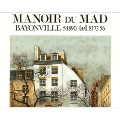 RENOUX André - Lithographie originale "Exposition, Manoir du Mad" - 70x48cm - 1976