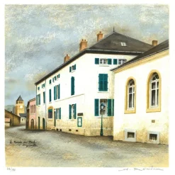 RENOUX André - Lithographie originale "Le Manoir du Mad" 44x46cm