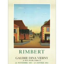 RIMBERT René - Lithographie "Exposition Galerie Dina Vierny, Paris" 68x48cm - 1984