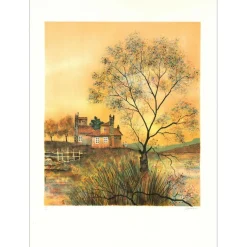 RIVERA Antonio - Lithographie originale "Cottage" 76x56cm