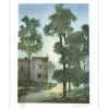 RIVERA Antonio - Lithographie originale "Le hameau de campagne" 37x25cm