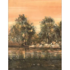 RIVERA Antonio - Lithographie originale "Bord de rivière" 75x53cm