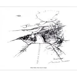 RODDE Michel - Lithographie signée au crayon "Route dans la garigue" 27x21cm - 1961