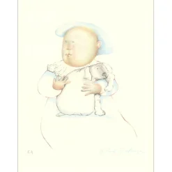 RODO BOULANGER Graciela - Lithographie "L'enfant au chien" 30x22cm