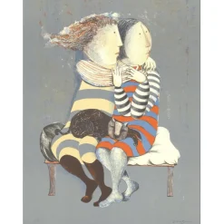 RODO BOULANGER Graciela - Lithographie "Le chat et les filles" 33x26cm