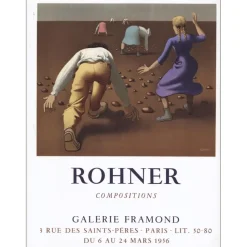 ROHNER Georges - Lithographie "Exposition Galerie Framond, Paris" 68x51cm - 1956