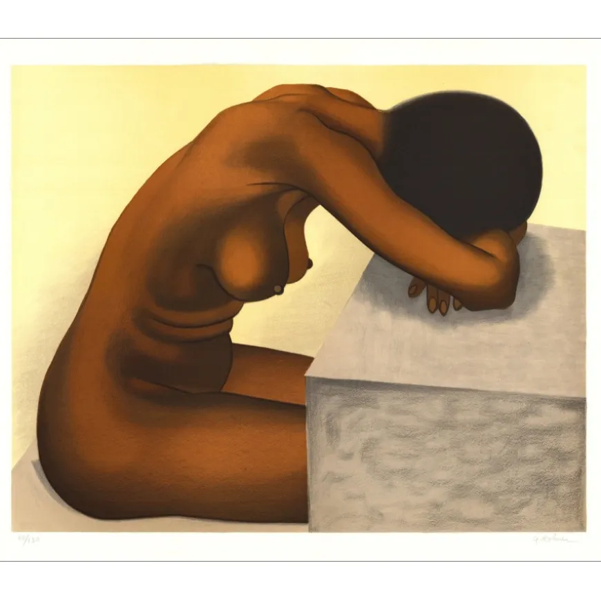 ROHNER Georges - ROHNER Georges Lithographie originale "Femme nue" 56x67cm