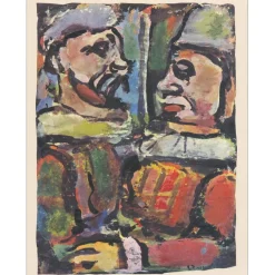 ROUAULT Georges - Héliogravure "Les jeux tétus" 42x33cm - 1943
