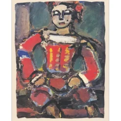 ROUAULT Georges - Héliogravure "Petit sage rouge et or" 42x33cm - 1943