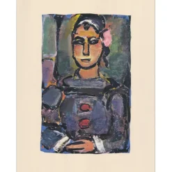 ROUAULT Georges - Héliogravure "Pierrot noir" 42x33cm - 1943