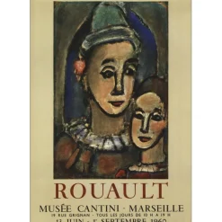 ROUAULT Georges - Lithographie "Exposition Musée Cantini, Marseille" 76x53cm - 1960