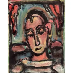 ROUAULT Georges - Lithographie "Portrait" 35x26cm - 1939