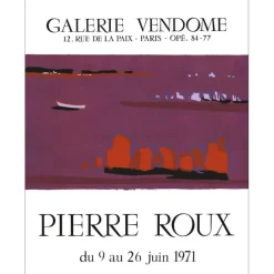 ROUX Pierre - Lithographie "Exposition Galerie Vandome, Paris" 67x51cm - 1971