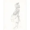 ROYER Henri-Paul - Dessin original au crayon "Portrait de fillette" 31x22 cm