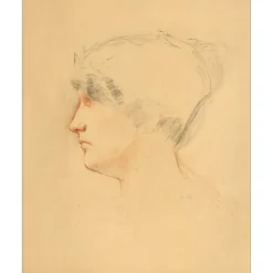 ROYER Henri-Paul - Dessin original "Portrait de femme" 48x39 cm