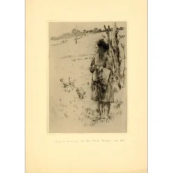 ROYER Henri-Paul - Gravure originale "Jeune fille" 48x33cm
