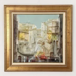 RUSCONI Tino - Huile sur toile "Sguardi inoiscreti - Regards indiscrets" 60x60cm