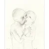 RUSTIN Jean - Lithographie "Le couple" 21x16cm - 1998