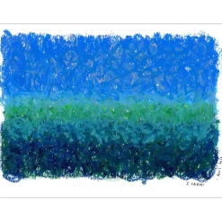 SAAM Jérôme - Dessin original au pastel sur papier "La Mer" 21x28cm