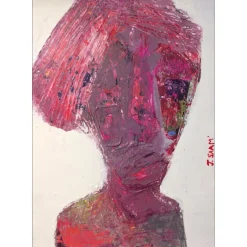 SAAM Jérôme - Dessin original à l'acrylique sur papier "Premier Baiser" 35x25cm