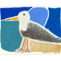 SAAM Jérôme - Dessin original au pastel sur papier "Le Goéland" 30x41cm