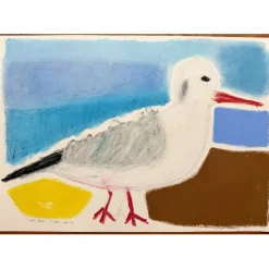 SAAM Jérôme - Dessin original au pastel sur papier "Kérou Beach" 42x60cm - 2023