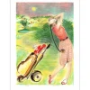 SALMON Michèle - Lithographie originale "Golfeur, Le Swing" 75x56cm