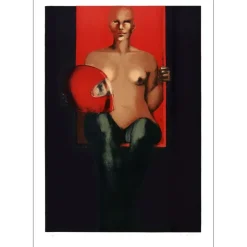 SALMON Michèle - Lithographie originale "Le Masque" 75x52cm