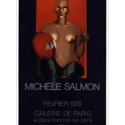 SALMON Michèle - Lithographie "Exposition Galerie de Paris, Paris" 66x46cm - 1978