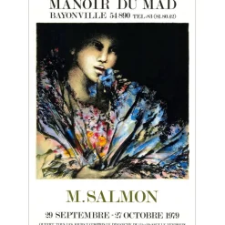SALMON Michèle - Lithographie originale "Exposition, Manoir du Mad" - 76x54cm - 1979
