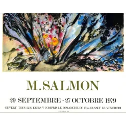 SALMON Michèle - Lithographie originale "Exposition, Manoir du Mad" - 76x54cm - 1979
