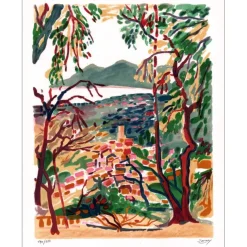 SAVARY Robert - Lithographie originale "Grasse" 69x52cm