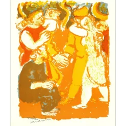 SAVIN Maurice - Lithographie originale "La Fête" 27x21cm - 1963