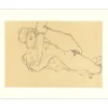 SCHIELE Egon - Lithographie "Femme nue couchée avec la jambe gauche levée, 1914" 65x50cm
