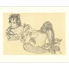 SCHIELE Egon - Lithographie "Femme couchée, 1918" 65x50cm