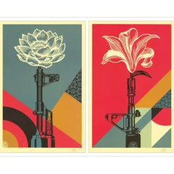 SHEPARD FAIREY (OBEY) - SET de 2 Sérigraphies "AK-47 + AR-15" 91x61cm